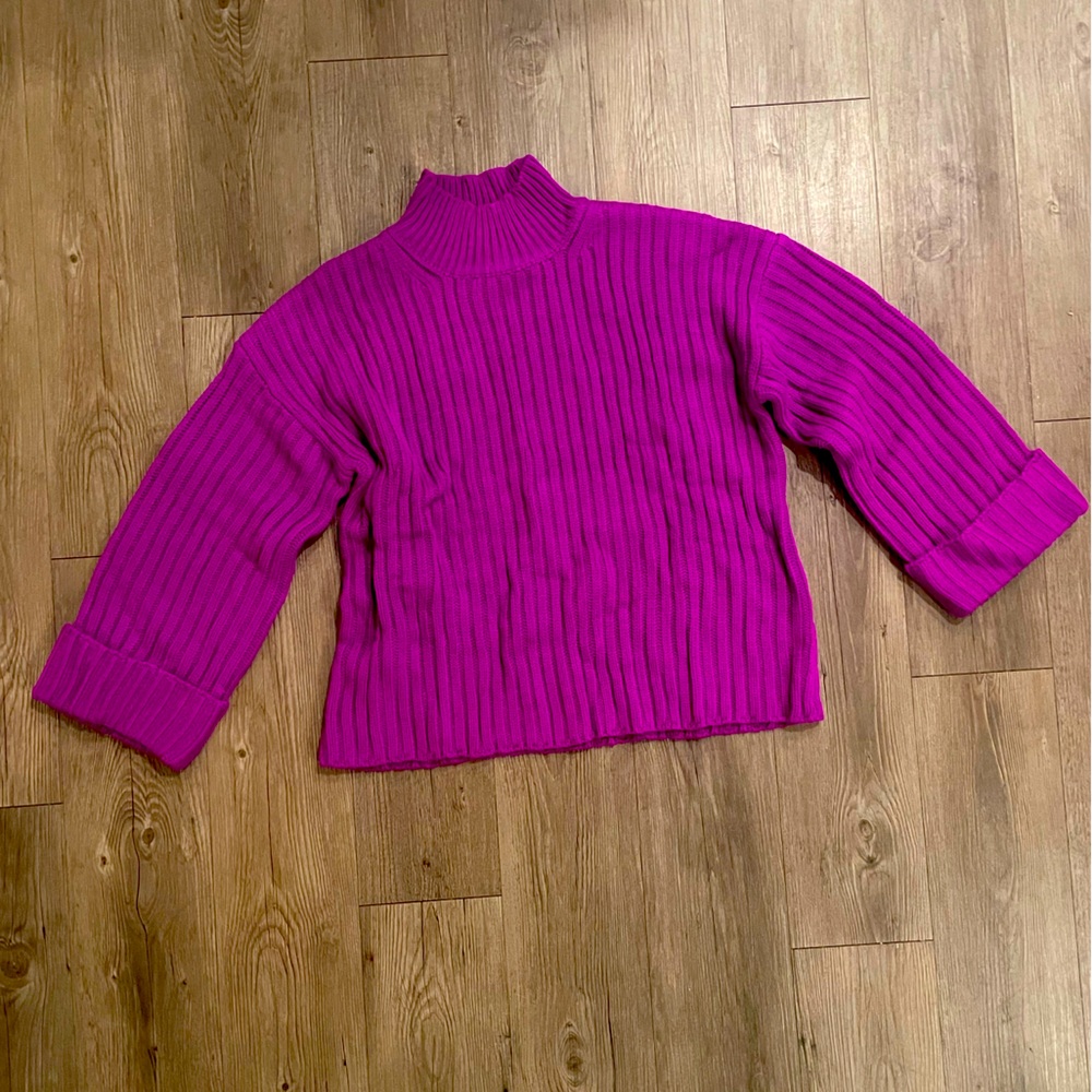 NWT Fashion Nova With All My Love Magenta Turtle Neck Sweater